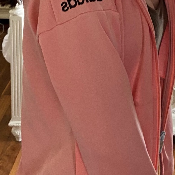 A pink adidas zip up hoodie. - Picture 2 of 2